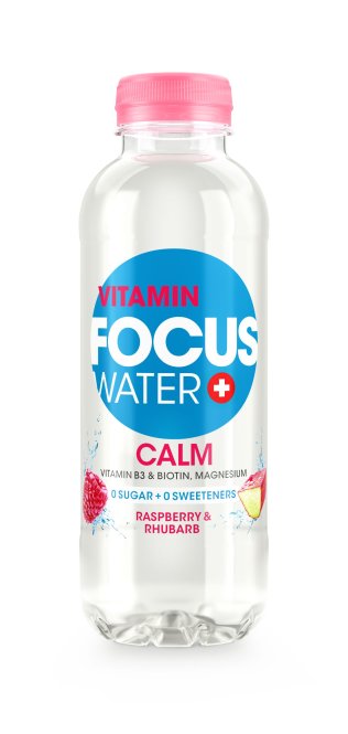 Focuswater Calm ohne Zucker (Rhabarber & Himbeer) 50cl Tray 12