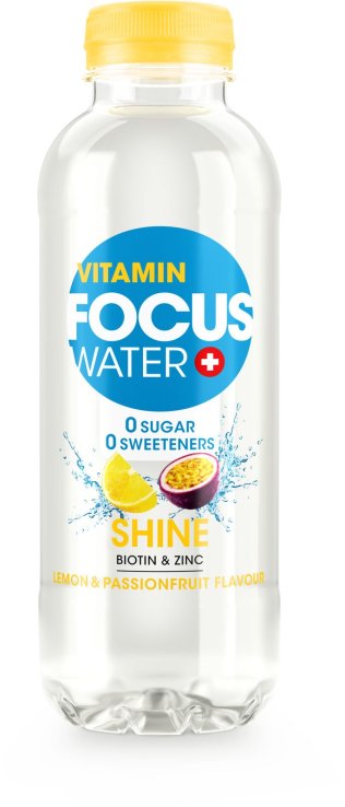 Focuswater Shine ohne Zucker (Zitrone & Passionsfrucht) 50cl Tray 12