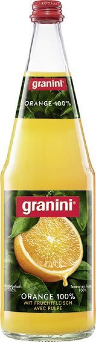 Granini Orange mit Fruchtfleisch reiner Saft Glas 100cl Har. 12