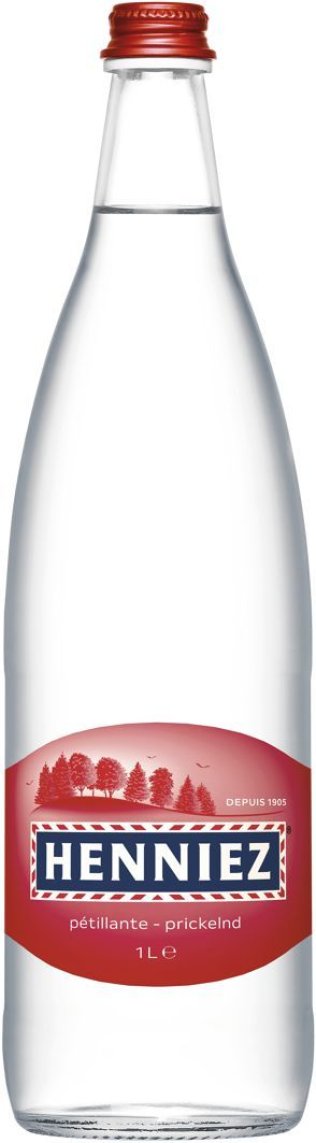 Henniez rot mit viel CO2 Glas 100cl Har. 12