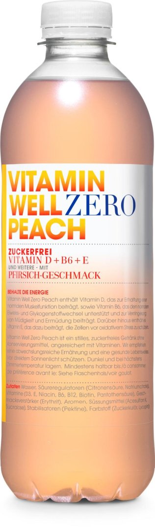 Vitamin Well ZERO Peach PET 50cl Kar. 12