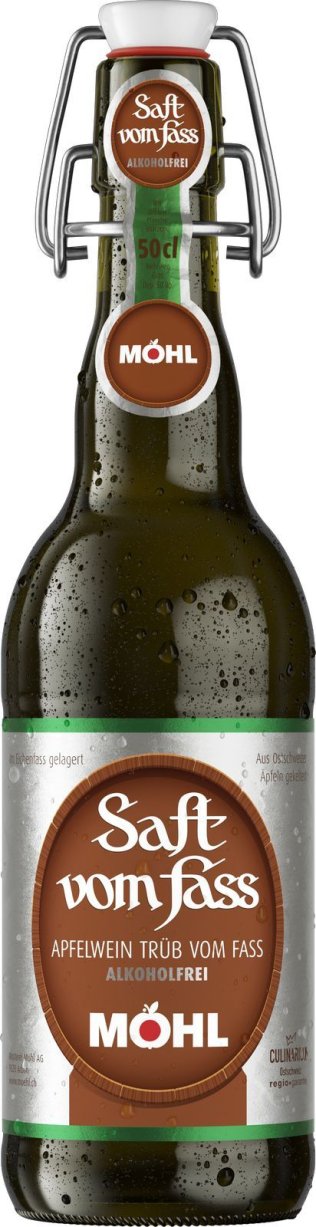 Möhl Apfelwein Trüb vom Fass Alkoholfrei 50cl Har. 15