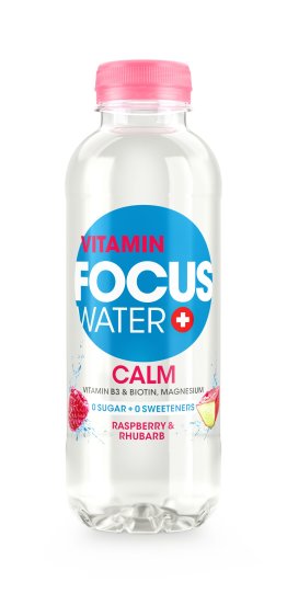Focuswater Calm ohne Zucker (Rhabarber & Himbeer) 50cl Tray 12