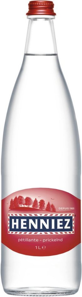 Henniez rot mit viel CO2 Glas 100cl Har. 12