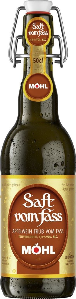 Möhl Saft vom Fass trüb Bügel 50cl Har. 15