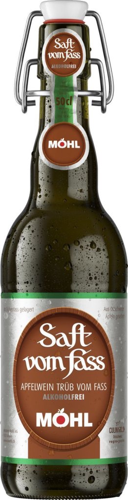 Möhl Apfelwein Trüb vom Fass Alkoholfrei 50cl Har. 15